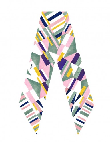 Burano yellow sash scarf - flat