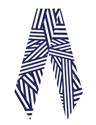 Écharpe fine Ouessant bleu marine - flat