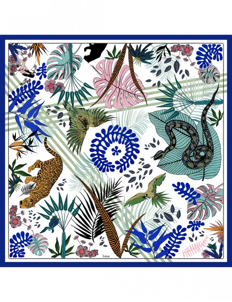 Tangalle blue scarf 90 - front Tangalle blue scarf 90 - front