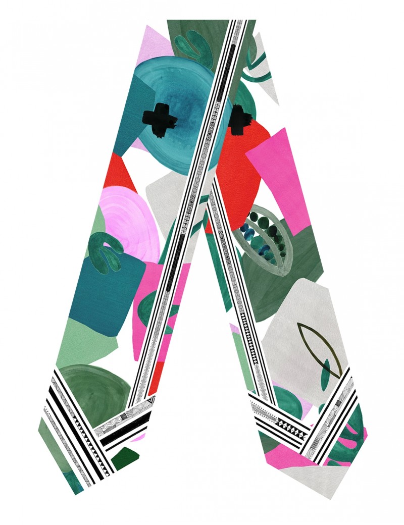 Tulum green sash scarf - flat Tulum green sash scarf - flat