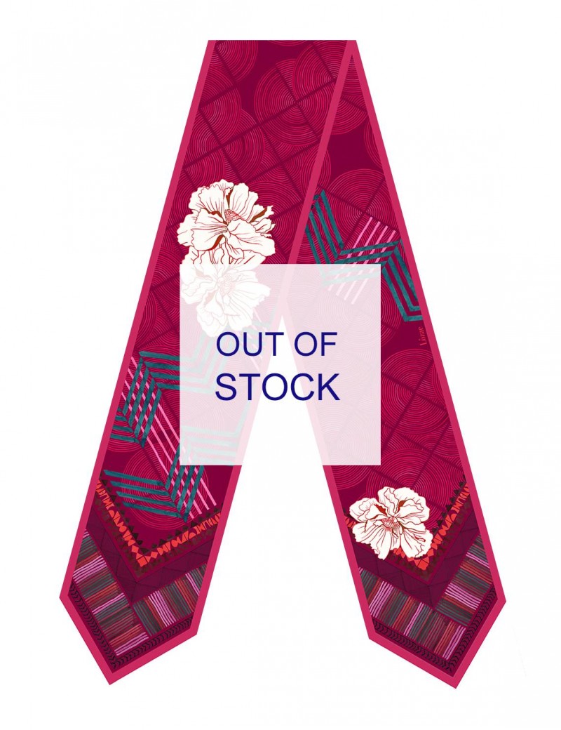Maehama Raspberry sash scarf - front Maehama Raspberry sash scarf - front
