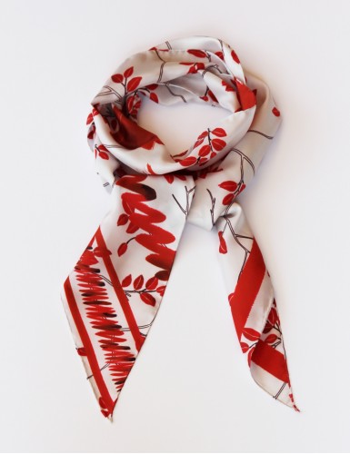 Tomori red sash scarf - packshot tied
