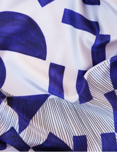 Foulard magique Santorin bleu - detail