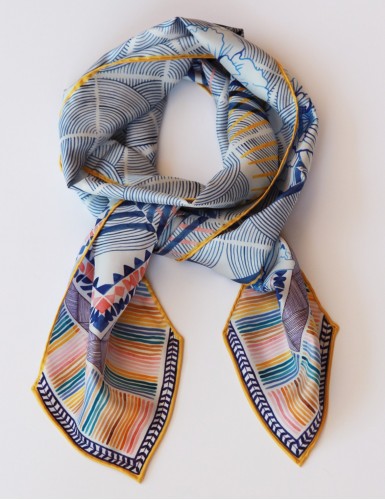 Maehama light blue sash scarf - packshot tied