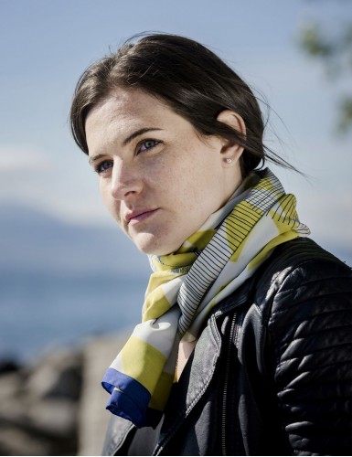 Foulard magique Santorin jaune - neck