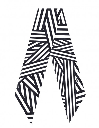 Ouessant black sash scarf - flat