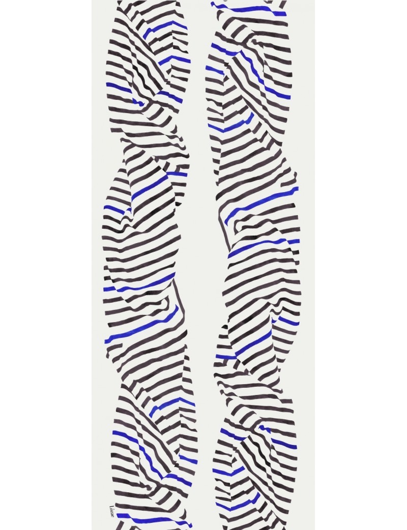 Foulard homme Carnac noir et bleu - flat Foulard homme Carnac noir et bleu - flat